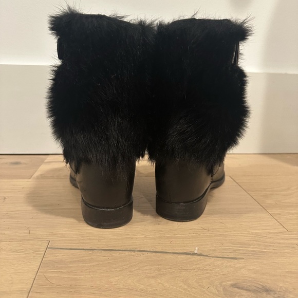 Prada women’s black leather and fur boots - Picture 4 of 6